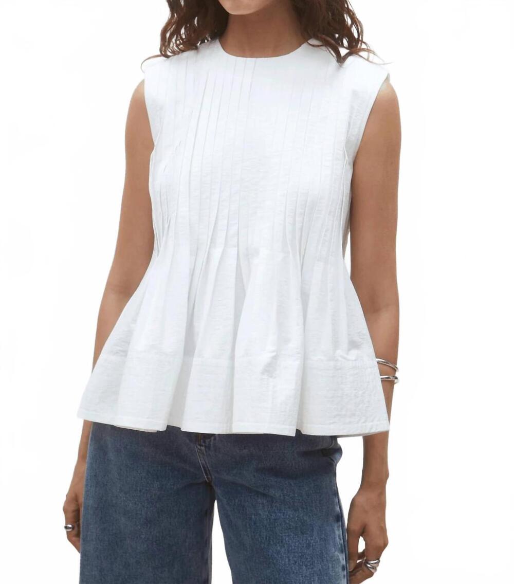 NEW SUNCOO women's luigi sleeveless top in white